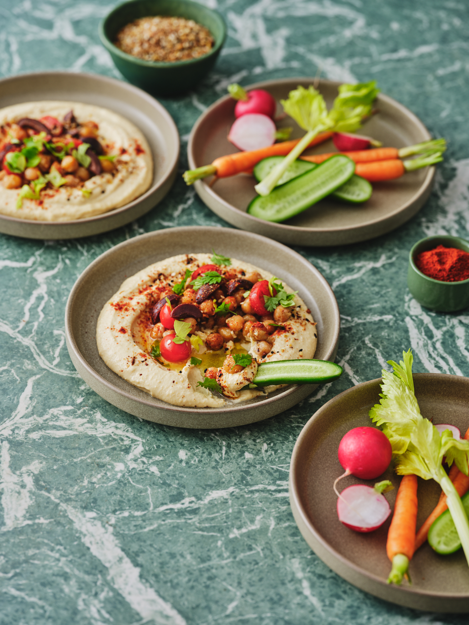 Loaded Hummus with Crunchy Vegetables